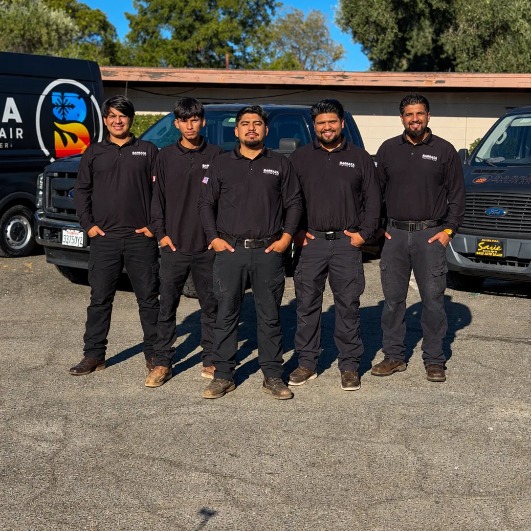 The five Barraza brothers standing in front of their vans