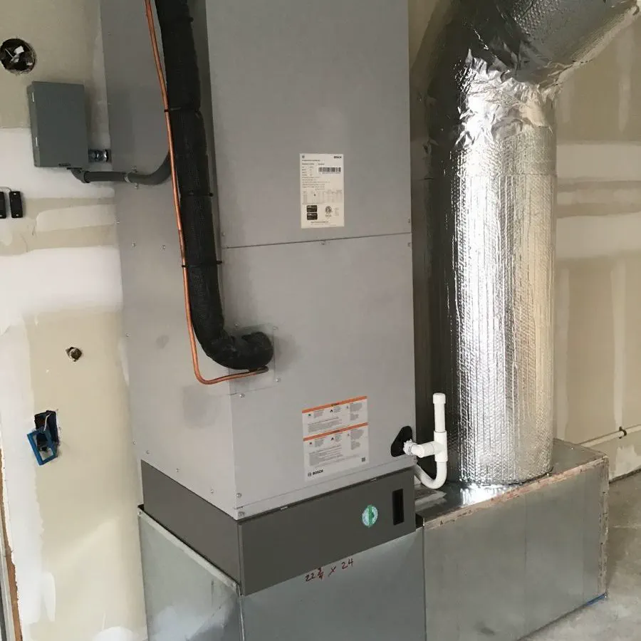 An air handler connected to newly insulated ductwork